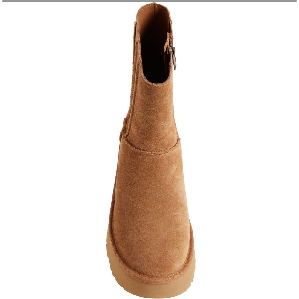 UGG Women's Trendy Block Heel Platform Boots Brown Suede Size 8 - Picture 6 of 9